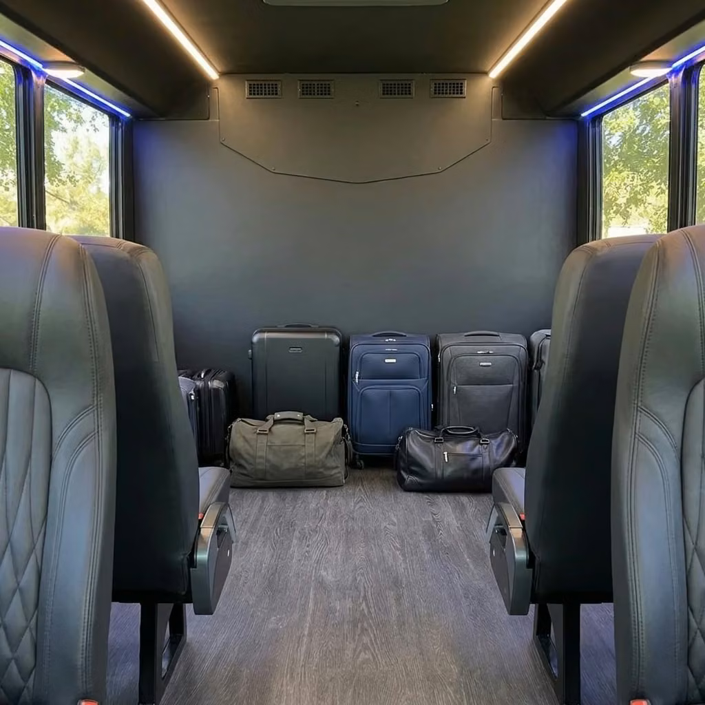 dalton 20 passenger minibus luggage area