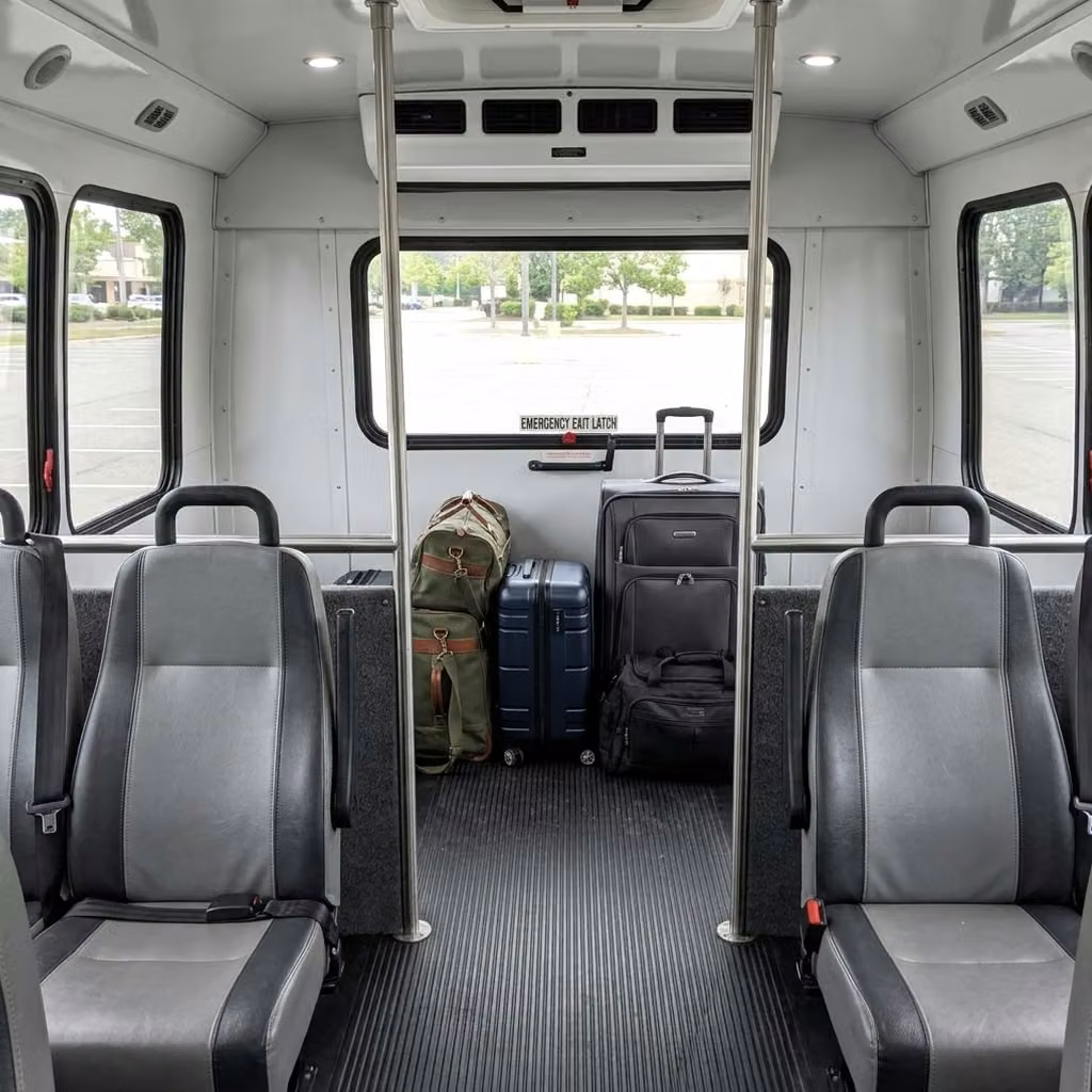 dalton 28 passenger minibus luggage area