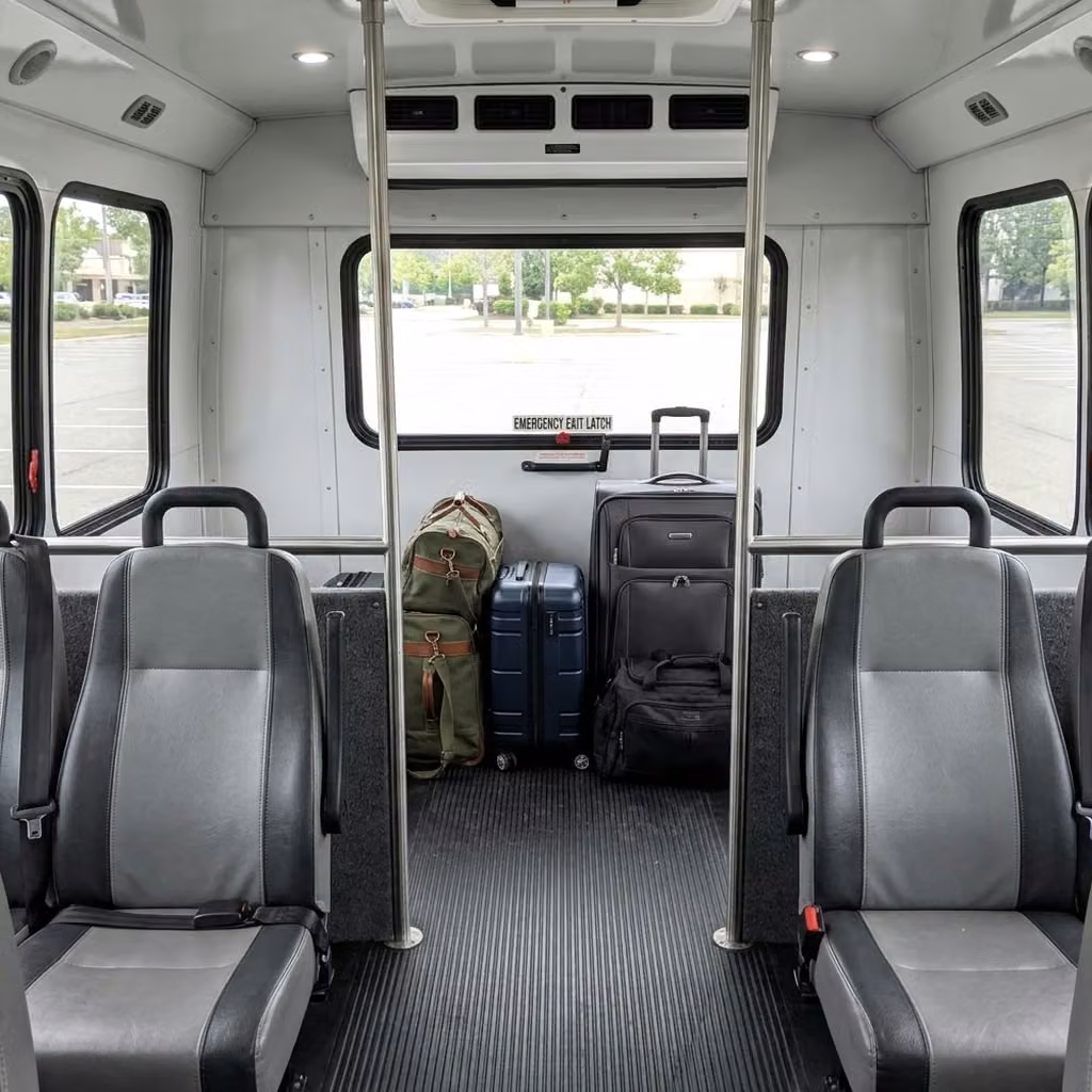 dalton 30 passenger minibus luggage area