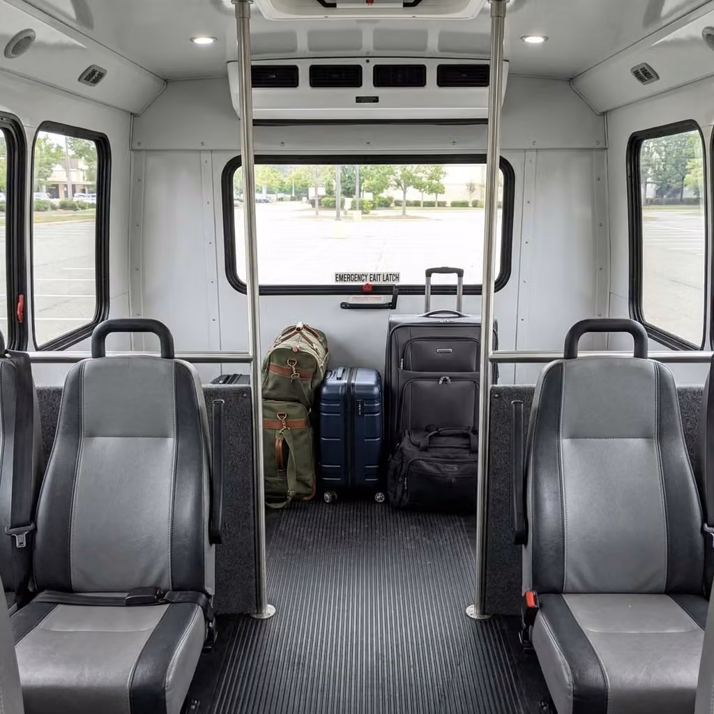 dalton 35 passenger minibus luggage area