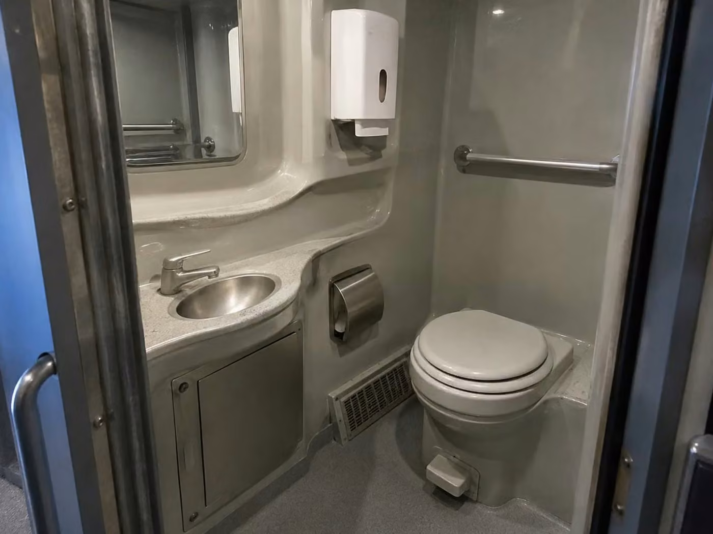 dalton 56 passenger charter bus onboard restroom