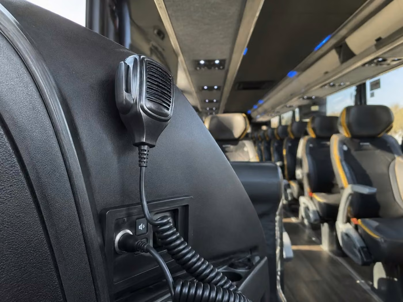 dalton 56 passenger charter bus pa system