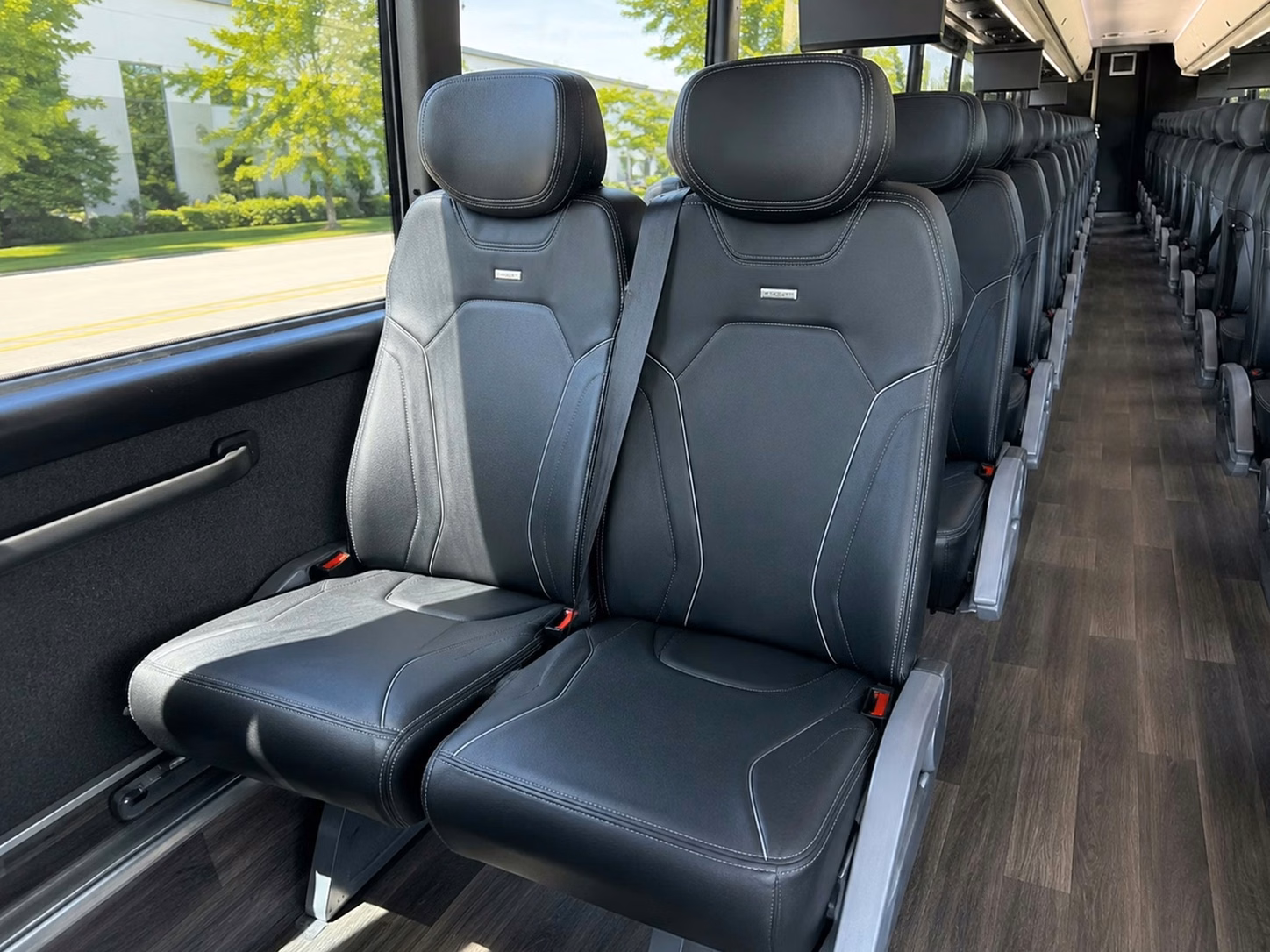56 passenger charter bus inside